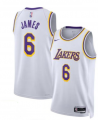 Lakers #6 Lebron James white Jersey