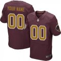 Mens Nike Washington Redskins Customized Elite Burgundy Red Gold Number Alternate 80TH Anniversary NFL Jersey