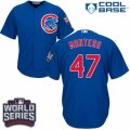 Youth Majestic Chicago Cubs #47 Miguel Montero Authentic Royal Blue Alternate 2016 World Series Bound Cool Base MLB Jersey