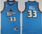 Pistons #33 Grant Hill Blue Hardwood Classics Jersey