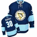 Mens Reebok Pittsburgh Penguins #30 Matt Murray Premier Navy Blue Third Vintage NHL Jersey