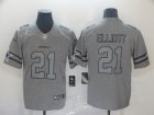 Nike Cowboys #21 Ezekiel Elliott 2019 Gray Gridiron Gray Vapor Untouchable Limited Jersey