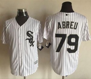 Chicago White Sox #79 Jose Abreu White(Black Strip) New Cool Base Stitched MLB Jersey