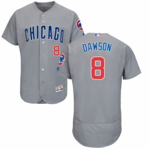 Men\'s Majestic Chicago Cubs #8 Andre Dawson Grey Flexbase Authentic Collection MLB Jersey