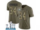 Youth Nike New England Patriots #34 Rex Burkhead Limited Olive Camo 2017 Salute to Service Super Bowl LII NFL Jersey