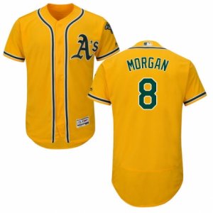 Men\'s Majestic Oakland Athletics #8 Joe Morgan Gold Flexbase Authentic Collection MLB Jersey