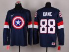 NHL Olympic Team USA #88 Patrick Kane Navy Blue Captain America Fashion Stitched Jerseys