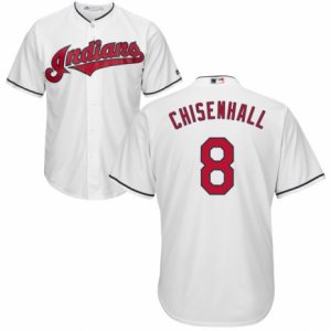 Men\'s Majestic Cleveland Indians #8 Lonnie Chisenhall Replica White Home Cool Base MLB Jersey