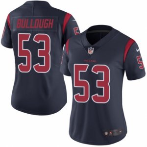 Women\'s Nike Houston Texans #53 Max Bullough Limited Navy Blue Rush NFL Jersey