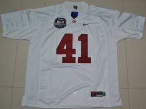 NCAA 2012 BCS National Championship PATCH Alabama Crimson Tide #41 Courtney Upshaw white jerseys
