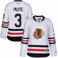 Womens Reebok Chicago Blackhawks #3 Pierre Pilote Authentic White 2017 Winter Classic NHL Jersey