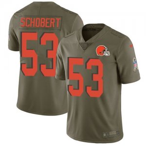 Nike Browns #53 Joe Schobert Olive Salute To Service Limited Jersey