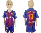 2017-18 Barcelona 17 PACO ALCACER Home Youth Soccer Jersey