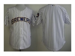 mlb jerseys milwaukee brewers blank white[blue strip]