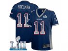 Women Nike New England Patriots #11 Julian Edelman Elite Navy Blue Drift Fashion Super Bowl LII NFL Jersey