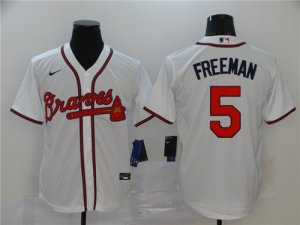 Braves #5 Freddie Freeman White 2020 Nike Cool Base Jersey