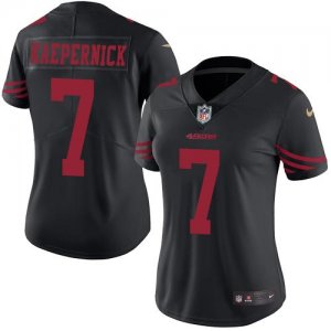 Womens Nike San Francisco 49ers #7 Colin Kaepernick Black Stitched NFL Limited Rush Jersey