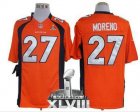Nike Denver Broncos #27 Knowshon Moreno Orange Team Color Super Bowl XLVIII NFL Limited Jersey
