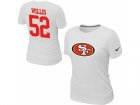 Women Nike San Francisco 49ers #52 Patrick Willis Name & Number T-Shirt White