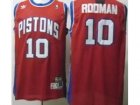 nba Detroit Pistons #10 Dennis Rodman Red Jerseys(Throwback M&N)