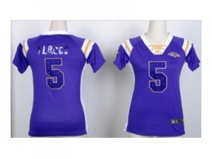 Nike women baltimore ravens #5 joe flacco purple[Fashion Rhinestone sequins]