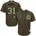 Men Chicago Cubs #31 Greg Maddux Green Salute to Service Stitched Baseball Jersey