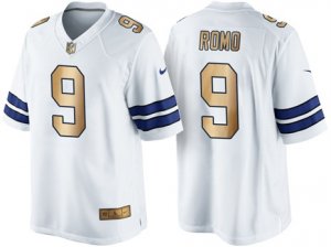 Nike Dallas Cowboys #9 Tony Romo White 2016 Christmas Mens NFL Game Gold Edition Jersey