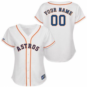 Womens Majestic Houston Astros Customized Authentic White Home Cool Base MLB Jersey