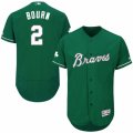 Men's Majestic Atlanta Braves #2 Michael Bourn Green Celtic Flexbase Authentic Collection MLB Jersey