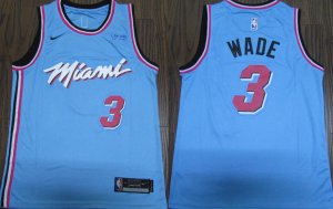 Heat #3 Dwyane Wade Blue 2019-20 Nike City Edition Swingman Jersey