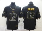 Nike Patriots #12 Tom Brady Black Gold Throwback Vapor Untouchable Limited