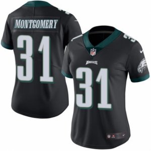 Women\'s Nike Philadelphia Eagles #31 Wilbert Montgomery Limited Black Rush NFL Jersey