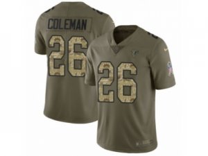 Men Nike Atlanta Falcons #26 Tevin Coleman Limited Olive Camo 2017 Salute to Service NFL Jersey