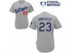 MLB Los Angeles Dodgers #23 Adrian Gonzalez Gray Cool Base Jerseys