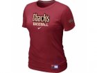 Women Arizona Diamondbacks Crimson Nike Red Short Sleeve Practice T-Shirt