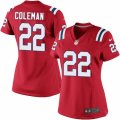 Womens Nike New England Patriots #22 Justin Coleman Limited Red Alternate NFL Jersey