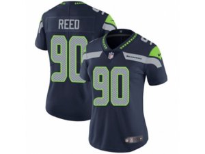 Women Nike Seattle Seahawks #90 Jarran Reed Vapor Untouchable Limited Steel Blue Team Color NFL Jersey