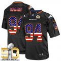 Nike Denver Broncos #94 DeMarcus Ware Black Super Bowl 50 Men Stitched NFL Elite USA Flag Fashion Jersey