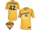Mens Adidas Golden State Warriors #42 Nate Thurmond Swingman Gold Alternate 2017 The Finals Patch NBA Jersey