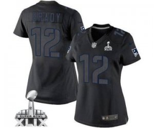 2015 Super Bowl XLIX nike women nfl jerseys new england patriots #12 tom brady black[nike impact limited]