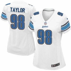 Women\'s Nike Detroit Lions #98 Devin Taylor Limited White NFL Jersey