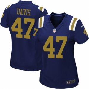 Women\'s Nike New York Jets #47 Kellen Davis Limited Navy Blue Alternate NFL Jersey