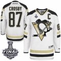 Mens Reebok Pittsburgh Penguins #87 Sidney Crosby Authentic White 2014 Stadium Series 2017 Stanley Cup Final NHL Jersey