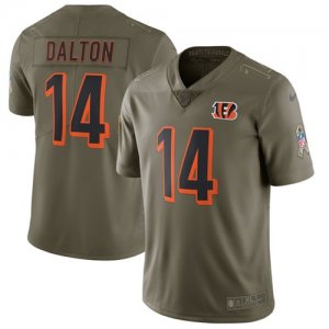 Nike Bengals #14 Andy Dalton Youth Olive Salute To Service Limited Jersey