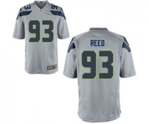 Men\'s Nike Seattle Seahawks #93 Jarran Reed Game Grey Alternate NFL Jersey