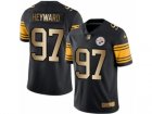 Mens Nike Steelers #97 Cameron Heyward Black Stitched NFL Limited Gold Rush Jersey