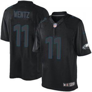 Nike Philadelphia Eagles #11 Carson Wentz Black Men Stitched NFL Impact Limited Jersey