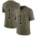 Nike Saints #1 Who Dat Olive Salute To Service Limited Jersey