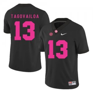 Alabama Crimson Tide 13 Tua Tagovailoa Black 2018 Breast Cancer Awareness College Football Jersey