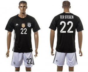 Germany #22 Ter Stegen Black Goalkeeper Soccer Country Jersey